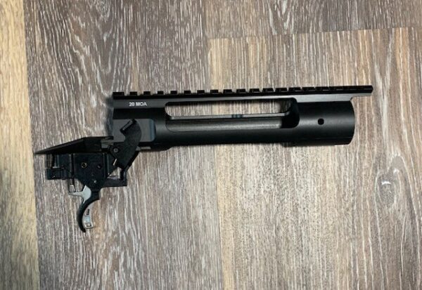 Savage Tactical SHORT Action Stripped Receiver (NO BOLT) 20 MOA rail with 8×40 screws SMALL shank Top bolt release 4.40 Screw Spacing Accutrigger included