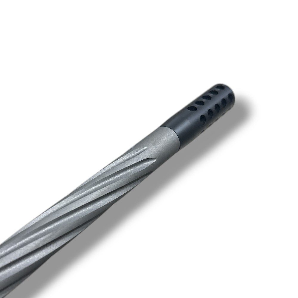 Close-up of a steel cable with a black protective end cap.