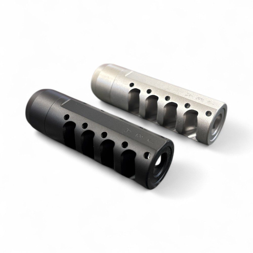 J&A Outdoors Bruin 3-Port Self-Timing Muzzle Brake 5/8-24 – 7075 Aluminum, Black